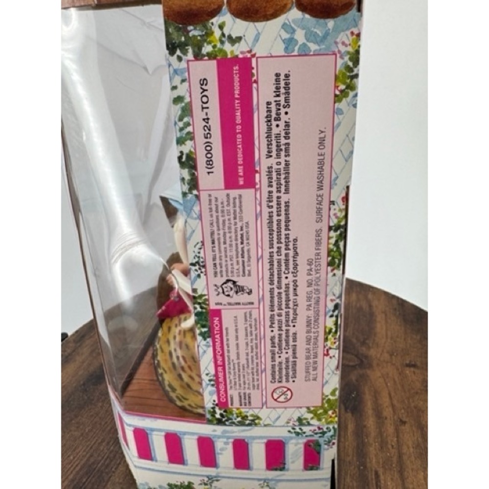 Vintage NEW Mattel Barbie Tea Time Gift Set Pink Floral Dress Bear Bunny - Picture 11 of 12